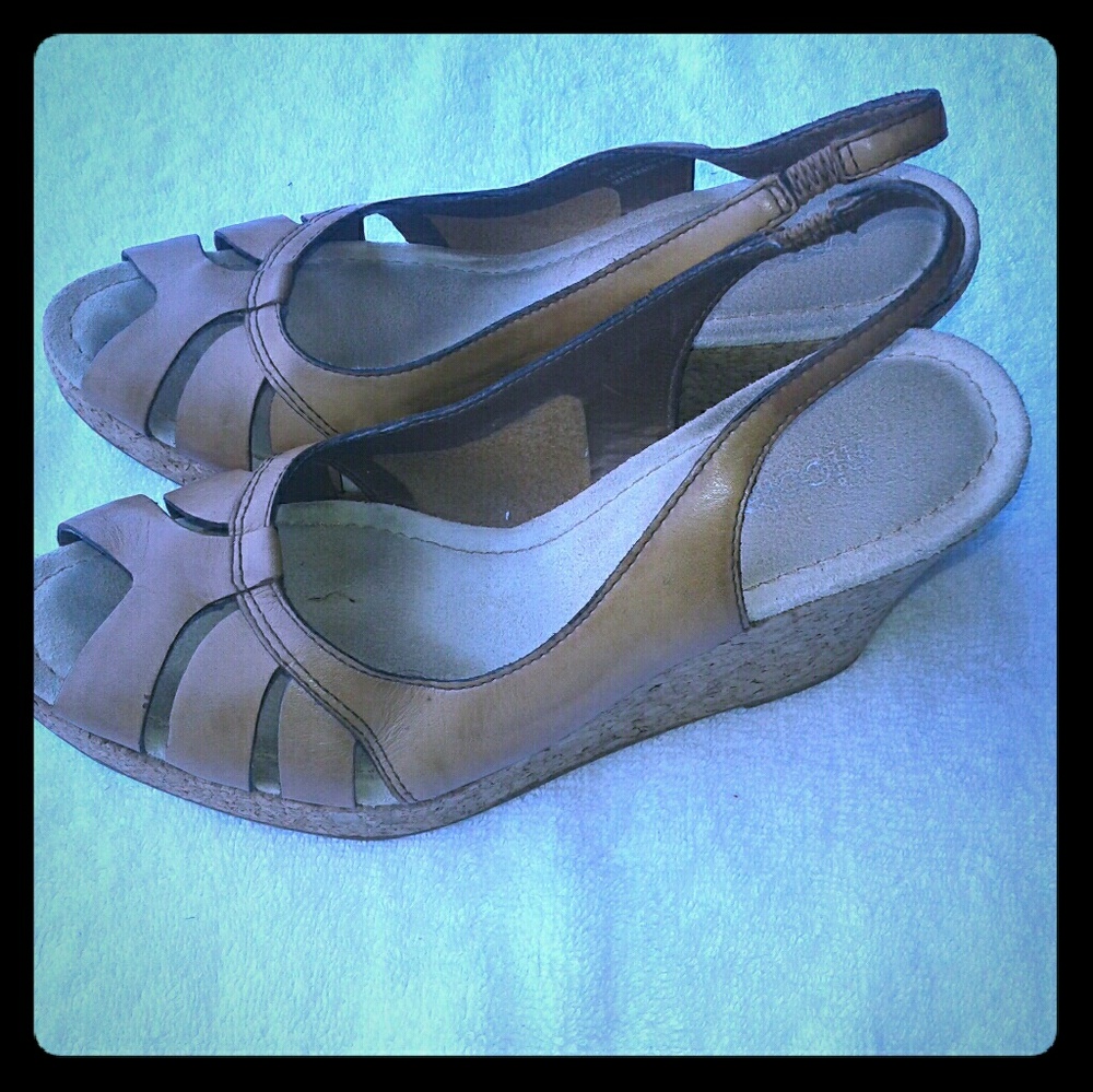 Nicole Brown Platform Wedges
